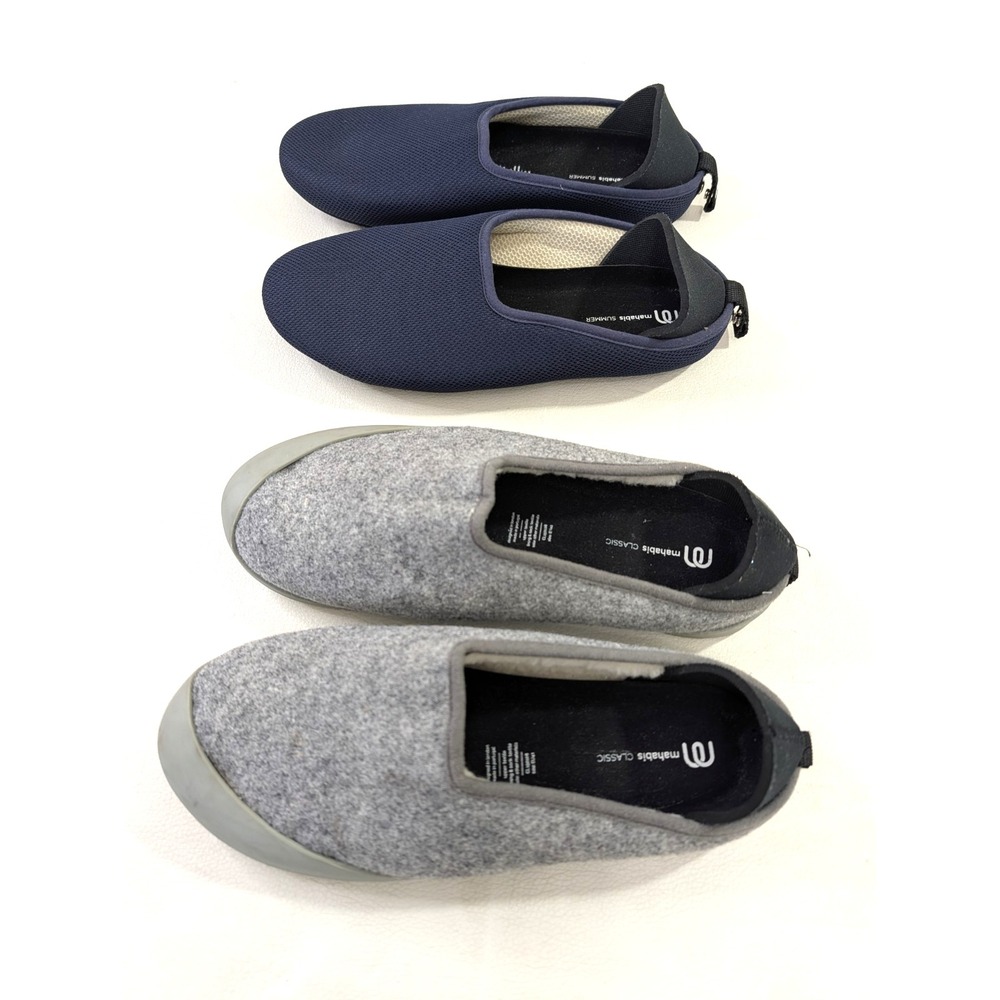 Mahabis Winter & Summer Hybrid Slippers Womens 42 US 10.5-11 Grey Blue Slip On